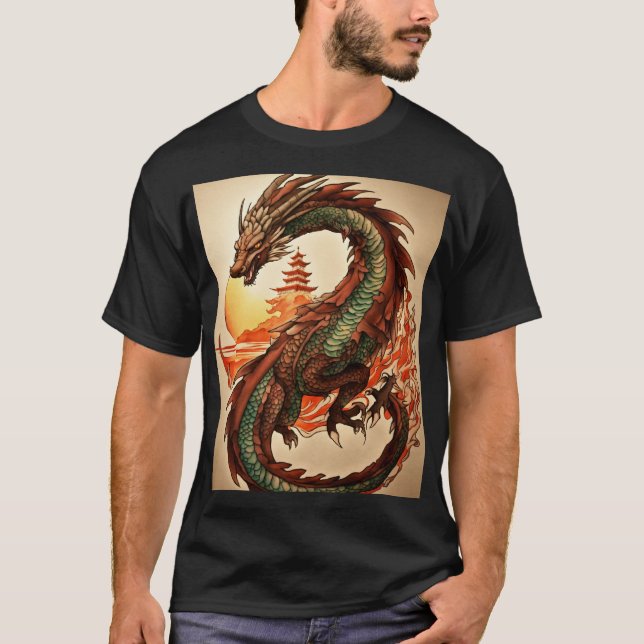 "Whimsical Dragon Dreamscape: Watercolor Wash T-Sh T-Shirt (Vorderseite)