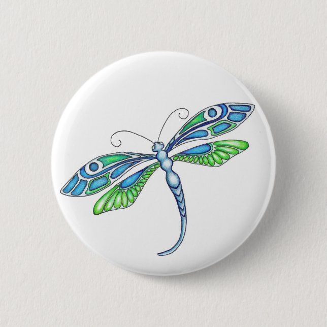 Whimsical Dragonflies Button (Vorderseite)