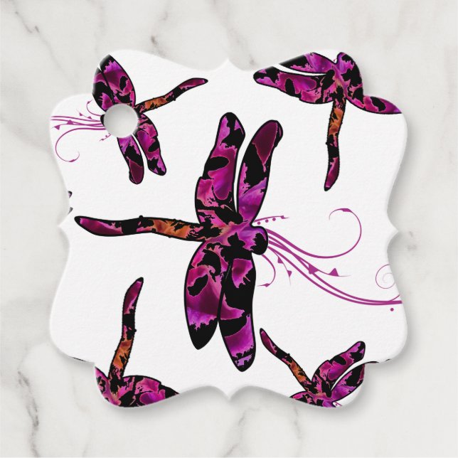 Whimsical Dragonflies Geschenkanhänger (Vorderseite)