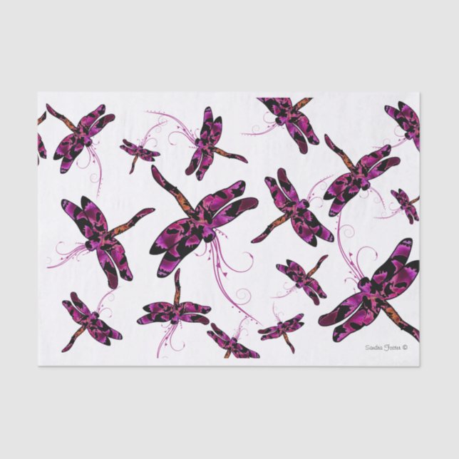 Whimsical Dragonflies Seidenpapier (Vorderseite)