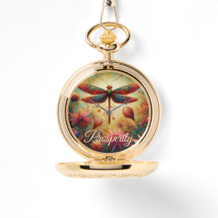 Whimsical Dragonfly Abstrakte Kunst Armbanduhr