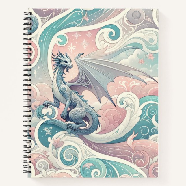 Whimsical Drakes: Pastel Dragon Fantasy Notizbuch (Vorderseite)