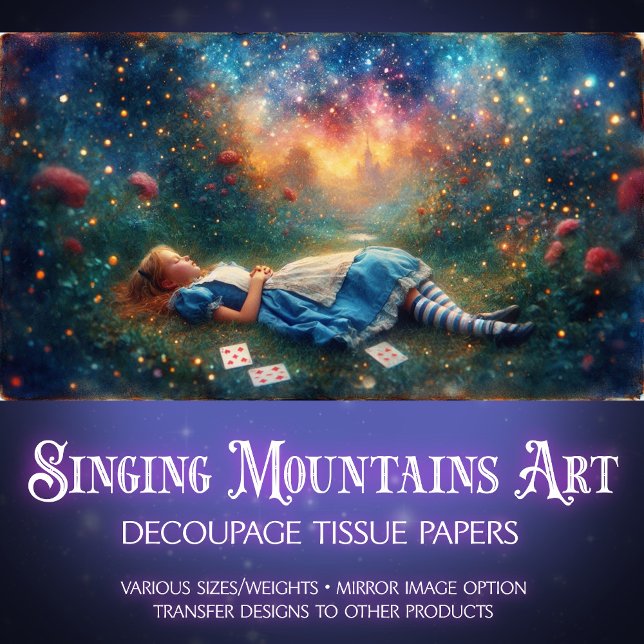 Whimsical Dream Wonderland Fantasy Alice Decoupage Seidenpapier (Von Creator hochgeladen)