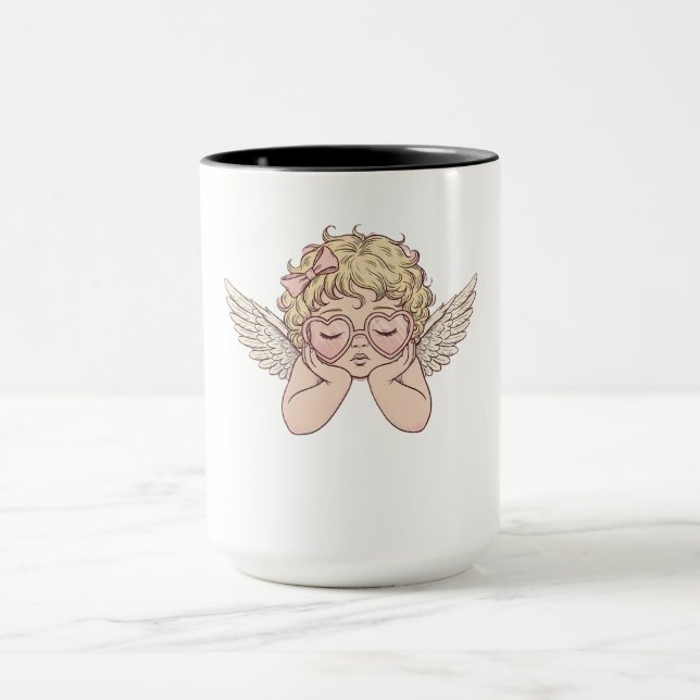 Whimsical Dreamscape Cherub with Hear Tasse (Zentrum)