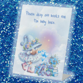 Whimsical Drop Books for Baby Shower Sockelschild