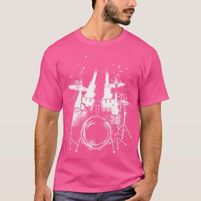 Whimsical Drums Cool Musician Drummer T-Shirt (Vorderseite)
