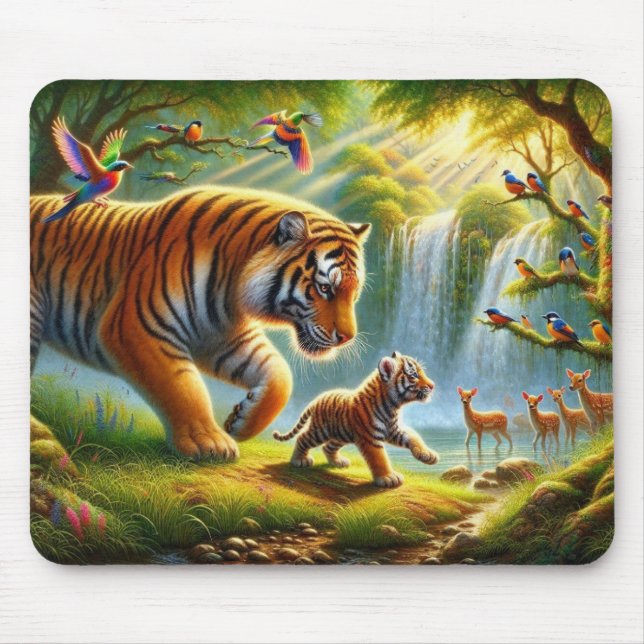 Whimsical Dschungelparadies Malerei Mousepad (Vorne)