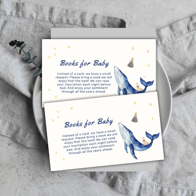 Whimsical Duck Stars Whale Books für Babydusche Begleitkarte (Whimsical Duck Stars Whale Books For Baby Shower Enclosure Card)