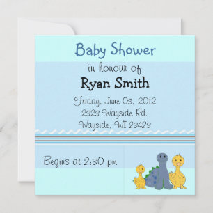 Whimsical Ducks and Dino Baby Shower Einladung