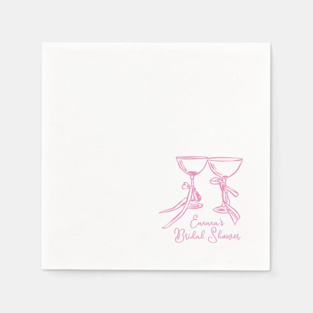 Whimsical Duschpapier Cocktail Napkin Serviette (Vorderseite)