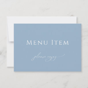 Whimsical Dusty Blue Menu Item Card Einladung