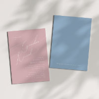 Whimsical Dusty Pink/Blue Baby Gender Reveal