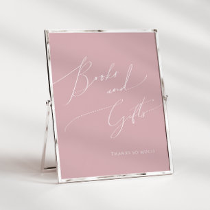 Whimsical Dusty Rose Baby Shower Bücher und Gesche Poster