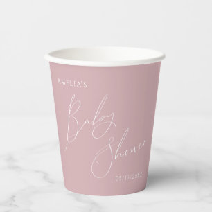 Whimsical Dusty Rose Babydusche Pappbecher