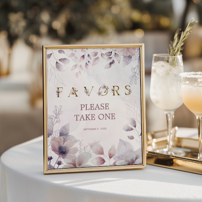 Whimsical Dusty Rose Favors Bitte nehmen Sie eins Poster (Von Creator hochgeladen)