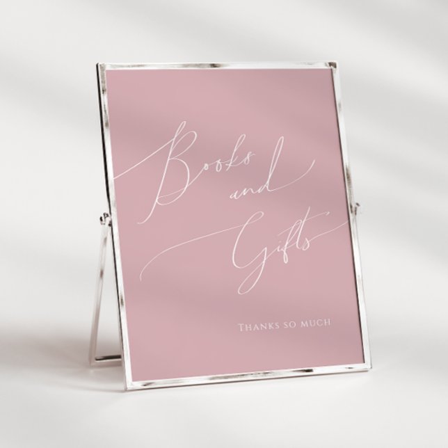 Whimsical Dusty Rose Kinderdusche Bücher und Gesch Poster (Von Creator hochgeladen)