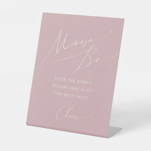 Whimsical Dusty Rose Mimosa Bar Baby Dusche Sockelschild