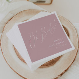 Whimsical Dusty Rose Oh Babydusche Napkins Serviette