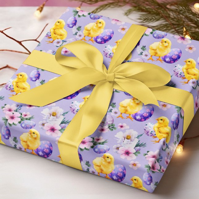 Whimsical Easter Chicks Wrapping Paper Geschenkpapier (Von Creator hochgeladen)