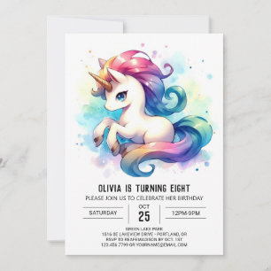 Whimsical Editable Horse Birthday Einladung