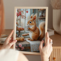 Whimsical Eichhörnchen Drink Tee Café Al Porto
