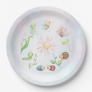 Whimsical Ein kleiner Liebeskäfer Regenbogen Braut Pappteller