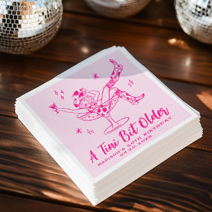 Whimsical Ein Tini Bisschen Älter Hot Pink Geburts Serviette