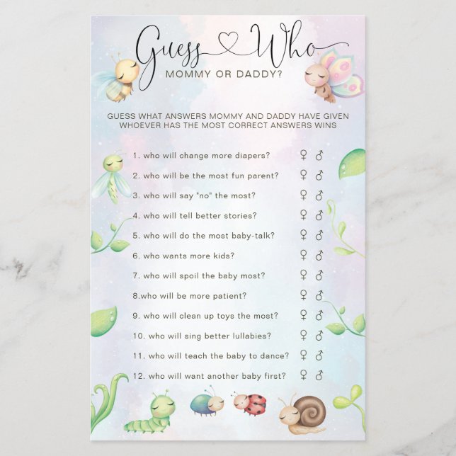 Whimsical eine kleine Liebe Bug Rainbow Guess Wer  Flyer (Vorne)