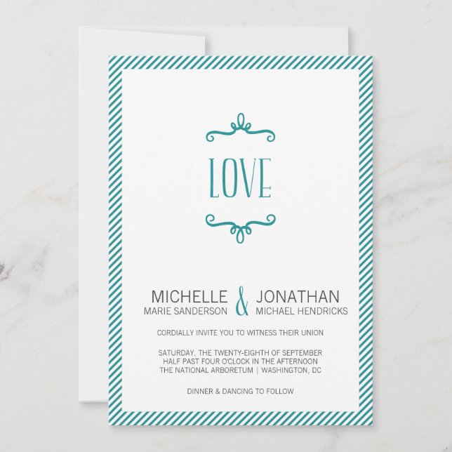 Whimsical einfache Hochzeit Einladung (Vorderseite)