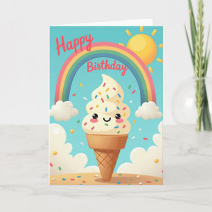 Whimsical-Eiscreme-Geburtstagskarte Karte