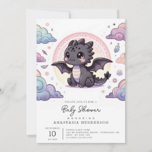 Whimsical Elegant Dragon Baby Shower Einladung