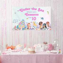 Whimsical & Elegant niedlich Kawaii Mermaid Geburt Banner