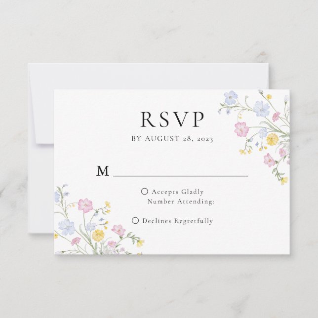 Whimsical Elegant Rococo Floral Crest Wedding RSVP Karte (Vorderseite)