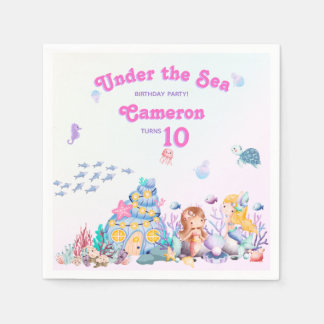 Whimsical Elegant Sweet Under Sea Mermaid Serviette