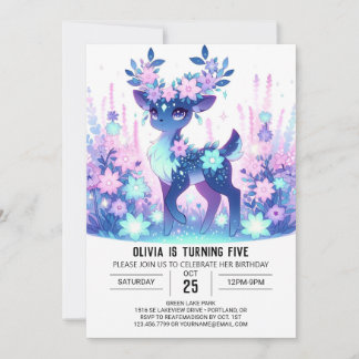 Whimsical Elegante Deer Digital Geburtstag Einladung