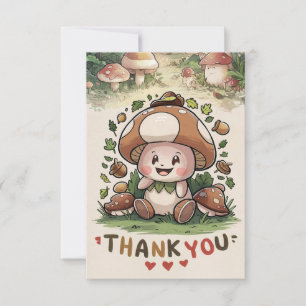 Whimsical Elegante Mushroom Danke Karte