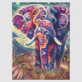 Whimsical Elephant bei der Dekoupage des Nachtstar Seidenpapier