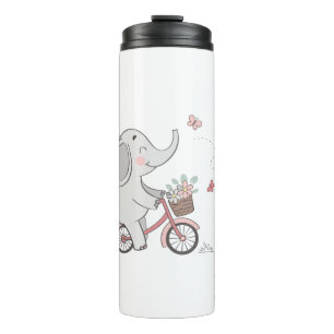 Whimsical Elephant Ride Bike - Kids Animal Design Thermosbecher