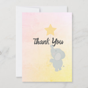 Whimsical Elephant Welcome Baby Dankeskarte