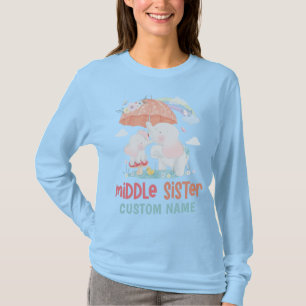 Whimsical Elephants Middle Sister Individuelle Nam T-Shirt