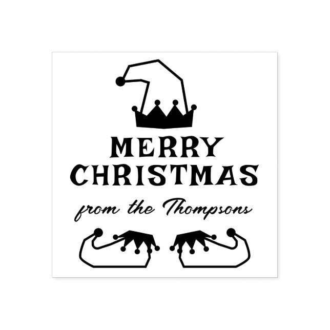 Whimsical Elf Hat & Shoes frohe Weihnachten von Gummistempel (Prägung)