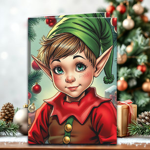 Whimsical Elf Personalisiertes Weihnachten Karte