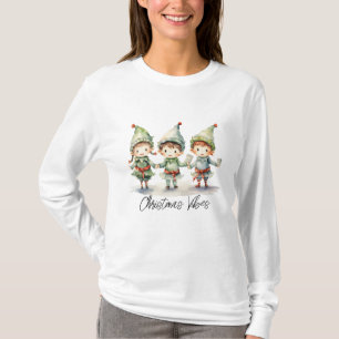 Whimsical Elves Christmas Vibes T-Shirt