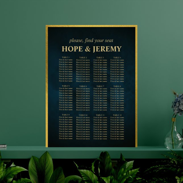 Whimsical Emerald Gold Fairy Wedding Seating Chart Poster (Von Creator hochgeladen)