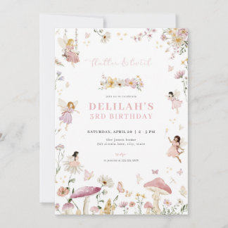 Whimsical Enchanted Fairy Birthday Einladung