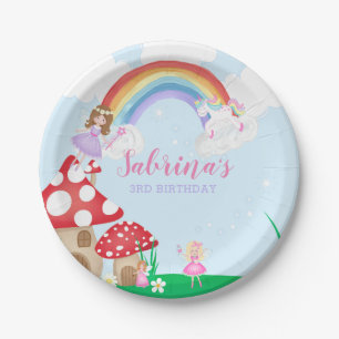 Whimsical Enchanted Fairy Princess 1. Geburtstag Pappteller