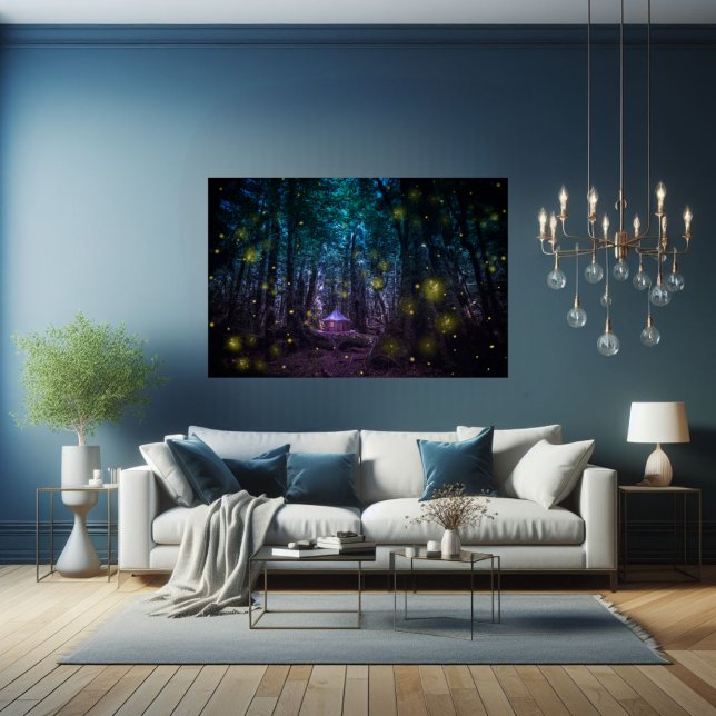 Whimsical Enchanted Forest Firefly Fairy House Poster (Von Creator hochgeladen)