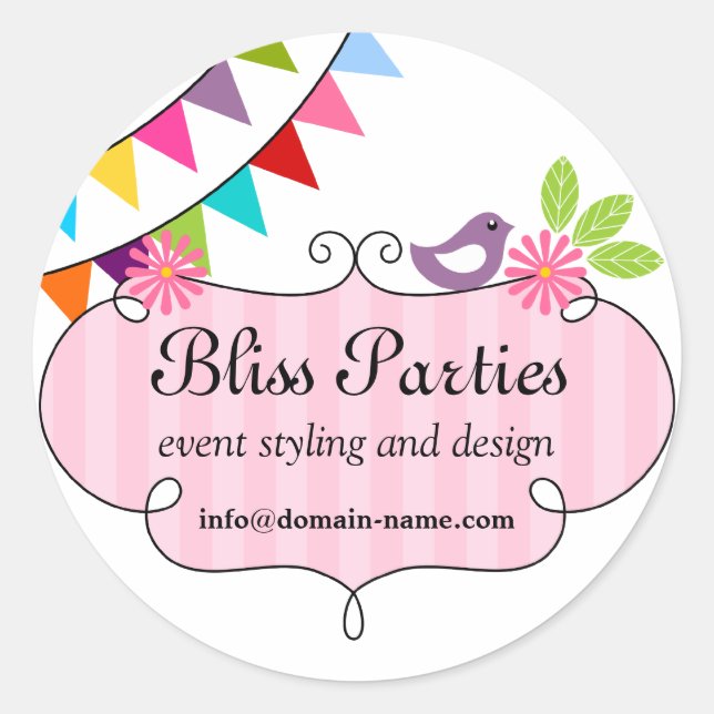 Whimsical Event Styling and Design Runder Aufkleber (Vorderseite)