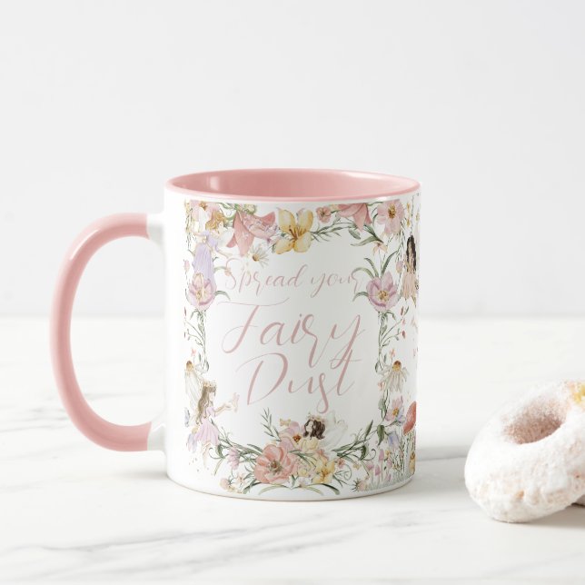 Whimsical Fairies Geburtstagsmilch Wildblume Meado Tasse (Mit Donut)