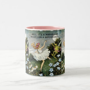 Whimsical Fairy and Frog Dancing Zweifarbige Tasse
